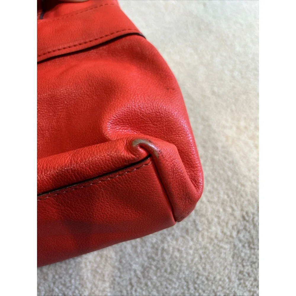 Kate Spade Elena‎ Villabella Orange Red Shoulder Bag Leather Handbag Bow Satchel